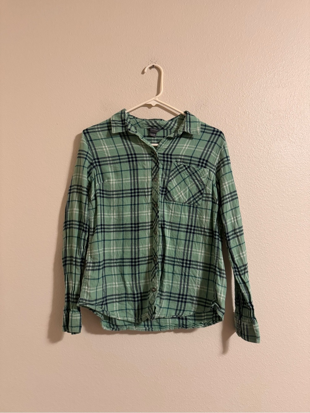 Eddie Bauer Green Plaid Button-Down Shirt